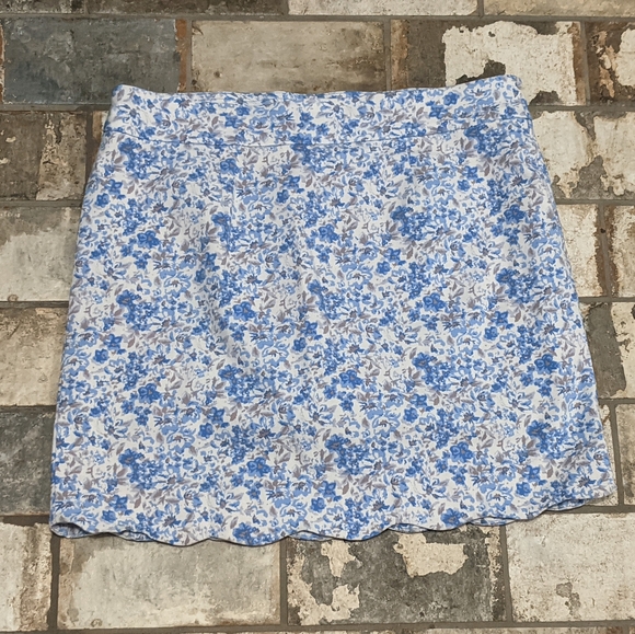 Counterparts Women's 12 Blue White Floral Skort - Picture 7 of 7